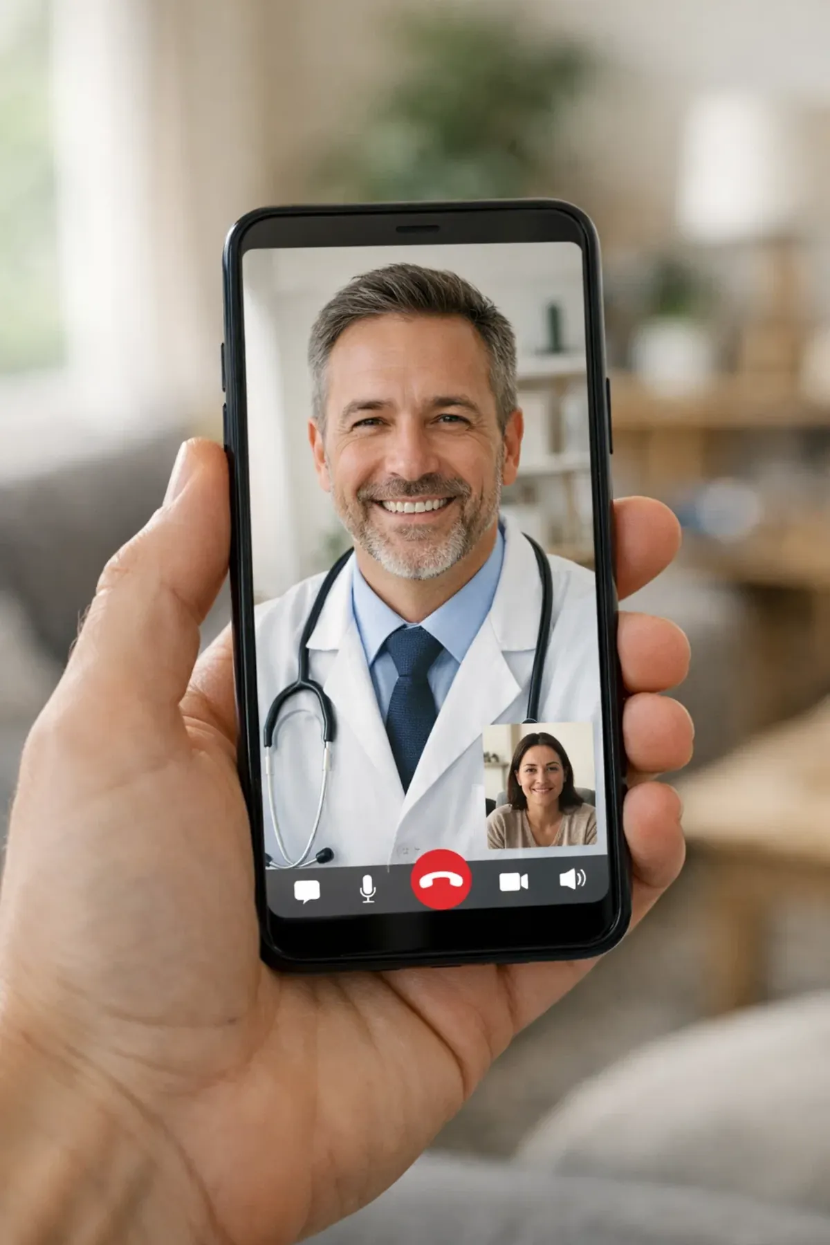 Exemplo ilustrativo de consulta por telemedicina no celular